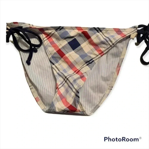 Tommy Hilfiger Red & Blue with white background Ladies Bikini bottom size M - Picture 2 of 5